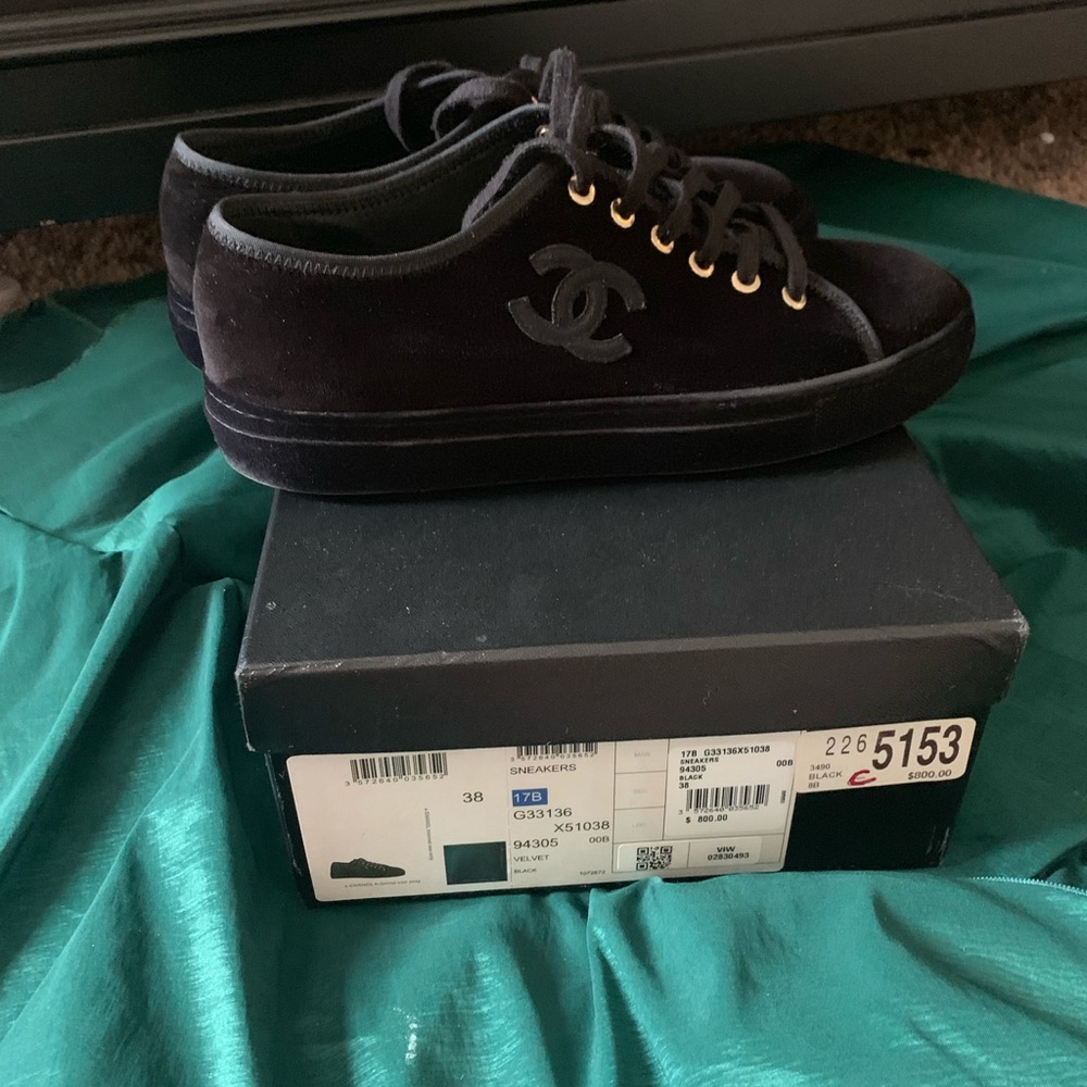 Chanel Velvet Sneakers